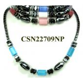 Assorted Opal Beads Hematite Chain Choker Fashion Women Necklace